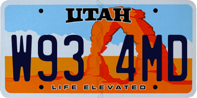 UT license plate W934MD