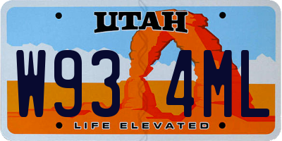 UT license plate W934ML