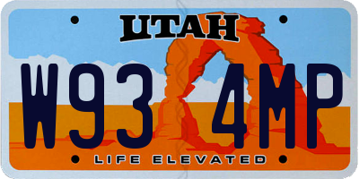 UT license plate W934MP