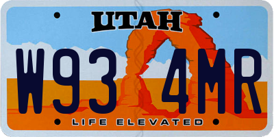 UT license plate W934MR
