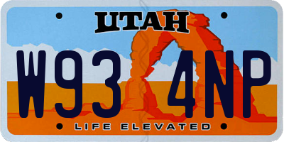 UT license plate W934NP