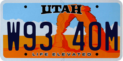 UT license plate W934OM