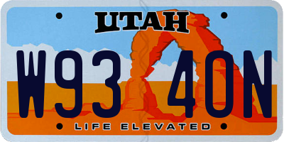 UT license plate W934ON