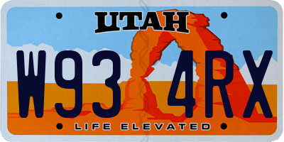 UT license plate W934RX