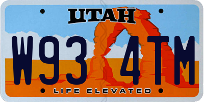 UT license plate W934TM
