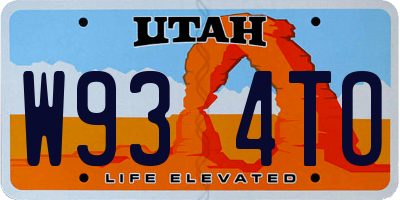 UT license plate W934TO