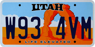 UT license plate W934VM