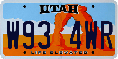 UT license plate W934WR