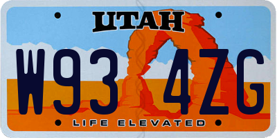 UT license plate W934ZG