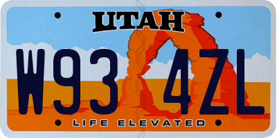 UT license plate W934ZL