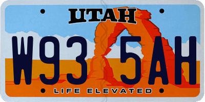 UT license plate W935AH