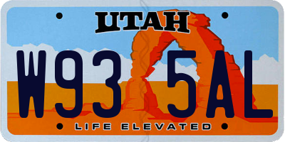 UT license plate W935AL