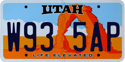 UT license plate W935AP