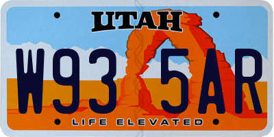 UT license plate W935AR