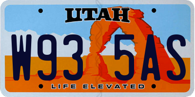 UT license plate W935AS