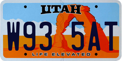 UT license plate W935AT