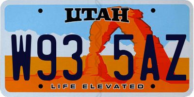 UT license plate W935AZ