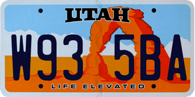 UT license plate W935BA