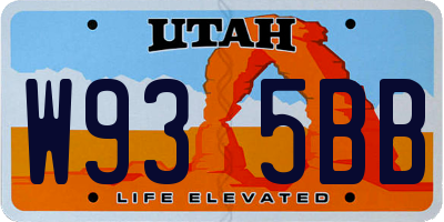 UT license plate W935BB