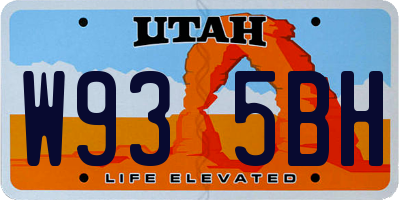 UT license plate W935BH