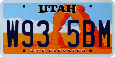 UT license plate W935BM