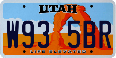 UT license plate W935BR
