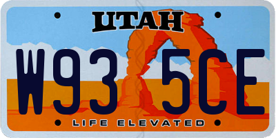 UT license plate W935CE