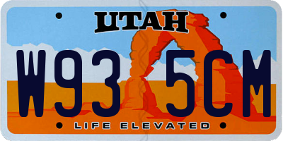 UT license plate W935CM