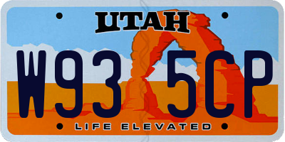 UT license plate W935CP