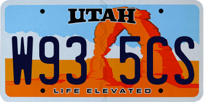 UT license plate W935CS