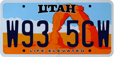UT license plate W935CW