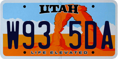 UT license plate W935DA