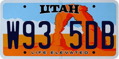 UT license plate W935DB