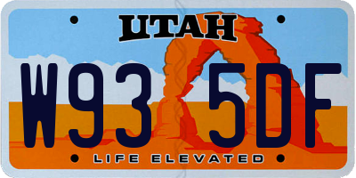 UT license plate W935DF