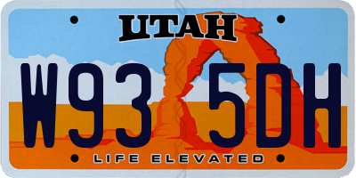 UT license plate W935DH