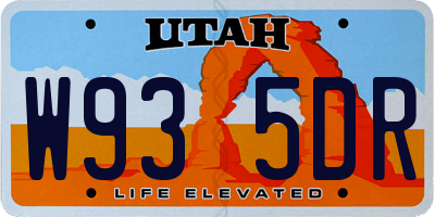 UT license plate W935DR