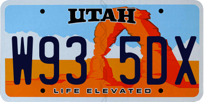 UT license plate W935DX