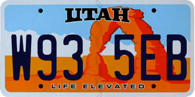 UT license plate W935EB