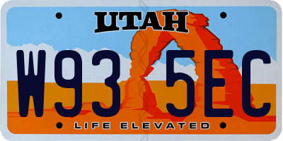 UT license plate W935EC