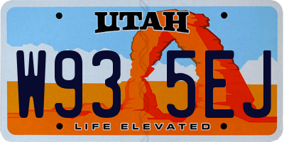 UT license plate W935EJ