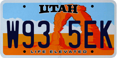 UT license plate W935EK