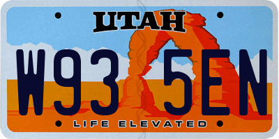 UT license plate W935EN
