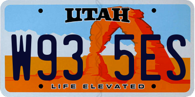 UT license plate W935ES
