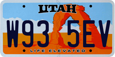 UT license plate W935EV