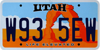 UT license plate W935EW