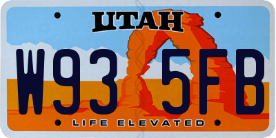 UT license plate W935FB