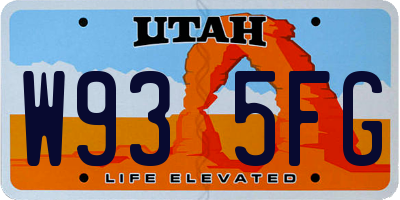 UT license plate W935FG