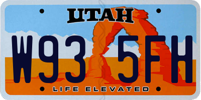 UT license plate W935FH