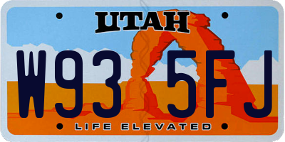 UT license plate W935FJ