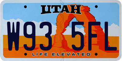 UT license plate W935FL
